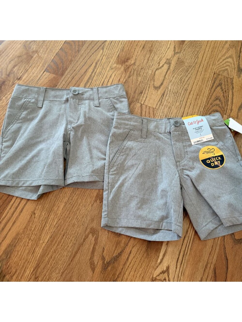 CAT & JACK BOYS FLAT FRONT SHORTS ADJUSTABLE WAIST QUCK DRY NEW SIZE 5